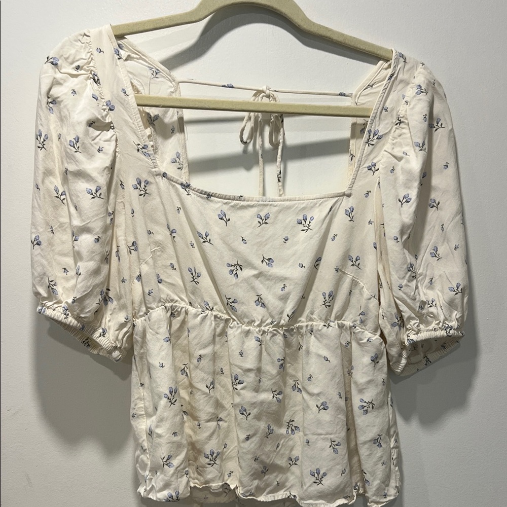 H&M Cream Floral Blouse